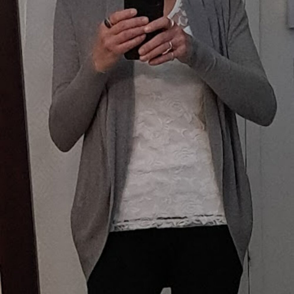 Grey Flare Cardigan XSmall Suzy Shier